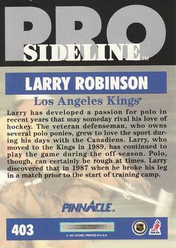 1991-92 Pinnacle #403 Larry Robinson Back