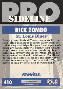 1991-92 Pinnacle #410 Rick Zombo Back