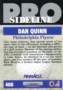 1991-92 Pinnacle #408 Dan Quinn Back