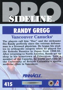 1991-92 Pinnacle #415 Randy Gregg Back