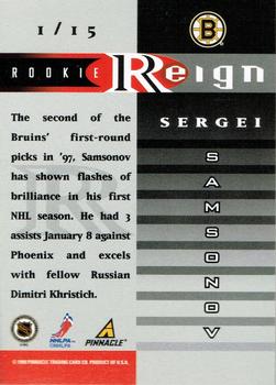 1997-98 Zenith - Rookie Reign #1 Sergei Samsonov Back