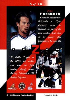 1997-98 Zenith - Z-Team #5 Peter Forsberg Back