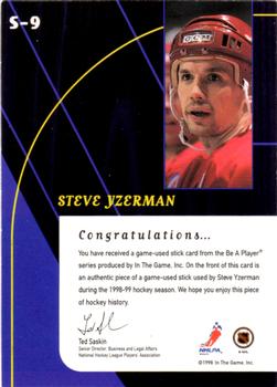 1998-99 Be a Player - All-Star Game Used Sticks #S-9 Steve Yzerman Back