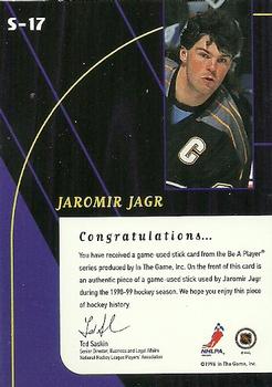 1998-99 Be a Player - All-Star Game Used Sticks #S-17 Jaromir Jagr Back