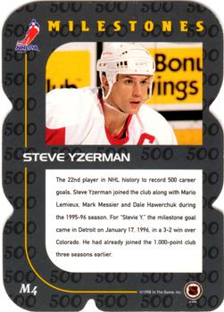 1998-99 Be a Player - All-Star Milestones #M4 Steve Yzerman Back