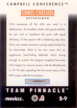 1991-92 Pinnacle - Team Pinnacle #B9 Chris Chelios Back