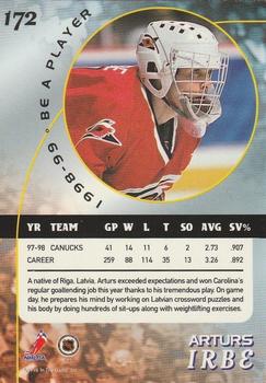 1998-99 Be a Player - Gold Atlanta National #172 Arturs Irbe Back