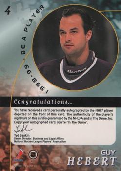 1998-99 Be a Player - Autographs #4 Guy Hebert Back