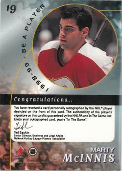 1998-99 Be a Player - Autographs #19 Marty McInnis Back