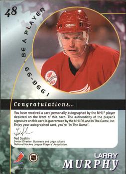 1998-99 Be a Player - Autographs #48 Larry Murphy Back