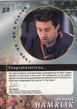 1998-99 Be a Player - Autographs #52 Roman Hamrlik Back