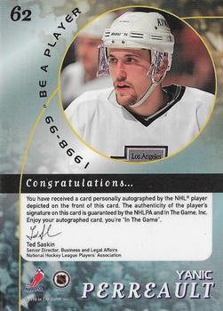 1998-99 Be a Player - Autographs #62 Yanic Perreault Back