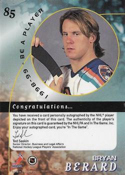 1998-99 Be a Player - Autographs #85 Bryan Berard Back