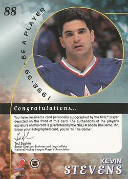 1998-99 Be a Player - Autographs #88 Kevin Stevens Back