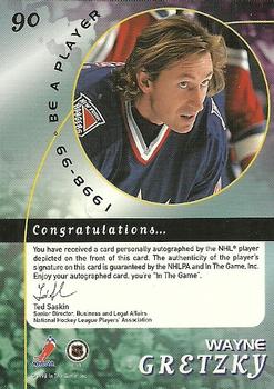 1998-99 Be a Player - Autographs #90 Wayne Gretzky Back