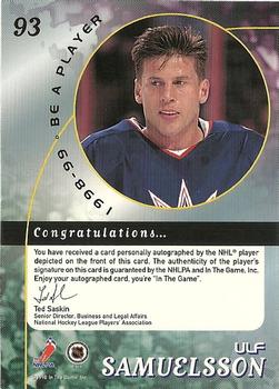 1998-99 Be a Player - Autographs #93 Ulf Samuelsson Back