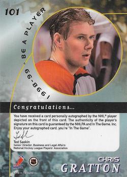 1998-99 Be a Player - Autographs #101 Chris Gratton Back