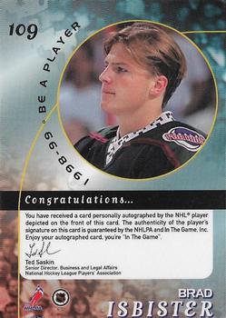 1998-99 Be a Player - Autographs #109 Brad Isbister Back