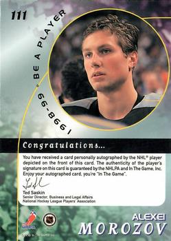 1998-99 Be a Player - Autographs #111 Alexei Morozov Back