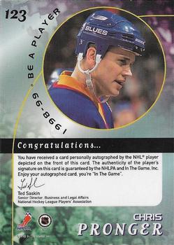1998-99 Be a Player - Autographs #123 Chris Pronger Back
