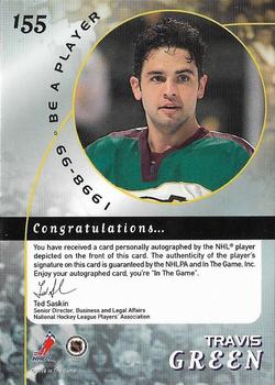 1998-99 Be a Player - Autographs #155 Travis Green Back