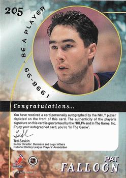 1998-99 Be a Player - Autographs #205 Pat Falloon Back