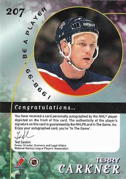 1998-99 Be a Player - Autographs #207 Terry Carkner Back