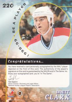 1998-99 Be a Player - Autographs #220 Brett Clark Back