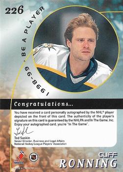 1998-99 Be a Player - Autographs #226 Cliff Ronning Back