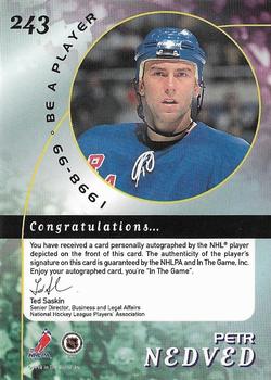 1998-99 Be a Player - Autographs #243 Petr Nedved Back