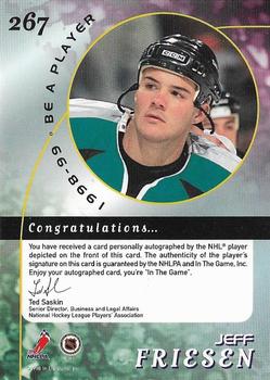 1998-99 Be a Player - Autographs #267 Jeff Friesen Back