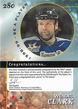 1998-99 Be a Player - Autographs #280 Wendel Clark Back
