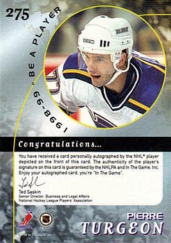 1998-99 Be a Player - Autographs #275 Pierre Turgeon Back
