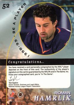 1998-99 Be a Player - Autographs Gold #52 Roman Hamrlik Back