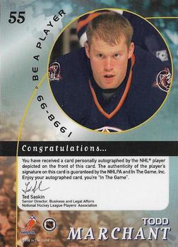 1998-99 Be a Player - Autographs Gold #55 Todd Marchant Back