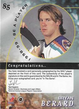 1998-99 Be a Player - Autographs Gold #85 Bryan Berard Back