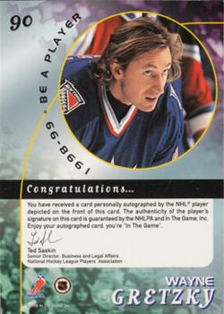 1998-99 Be a Player - Autographs Gold #90 Wayne Gretzky Back