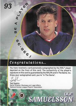 1998-99 Be a Player - Autographs Gold #93 Ulf Samuelsson Back