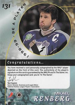 1998-99 Be a Player - Autographs Gold #131 Mikael Renberg Back