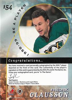 1998-99 Be a Player - Autographs Gold #154 Fredrik Olausson Back