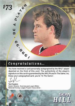 1998-99 Be a Player - Autographs Gold #173 Sean Hill Back
