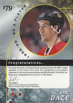 1998-99 Be a Player - Autographs Gold #179 Eric Daze Back