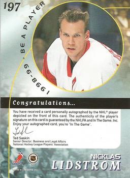 1998-99 Be a Player - Autographs Gold #197 Nicklas Lidstrom Back