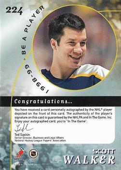 1998-99 Be a Player - Autographs Gold #224 Scott Walker Back