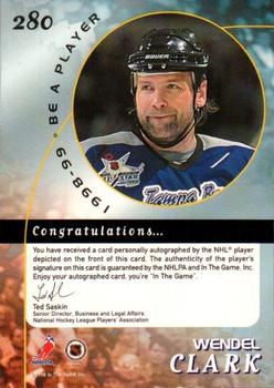 1998-99 Be a Player - Autographs Gold #280 Wendel Clark Back