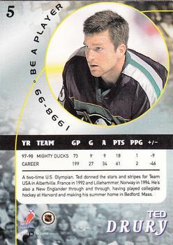 1998-99 Be a Player - Gold #5 Ted Drury Back