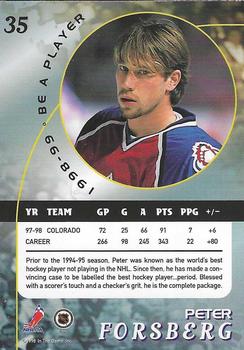 1998-99 Be a Player - Gold #35 Peter Forsberg Back