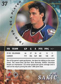 1998-99 Be a Player - Gold #37 Joe Sakic Back