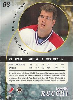 1998-99 Be a Player - Gold #68 Mark Recchi Back