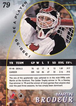 1998-99 Be a Player - Gold #79 Martin Brodeur Back